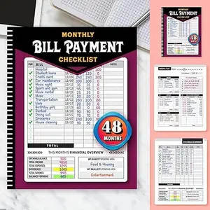 Budget Saving Challenge Accounting Book & Bill Payment Tracker, 48-Month Financial Planner Paperback with 960 Records, Expense Tracking, Bank Account & Debt Payoff Organizer, Family Budget Notebook for Monthly Financial Planning