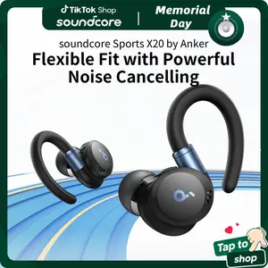 #tiktokshopmemorialday,soundcore Sport X20 by Anker, True-Wireless Workout Earbuds, Rotatable and Extendable Ear Hooks, Noise Cancelling, Deep Bass, IP68 Waterproof, Sweatproof, Dustproof, 48H Play, Sport Earbuds for Gym outdoorfun
