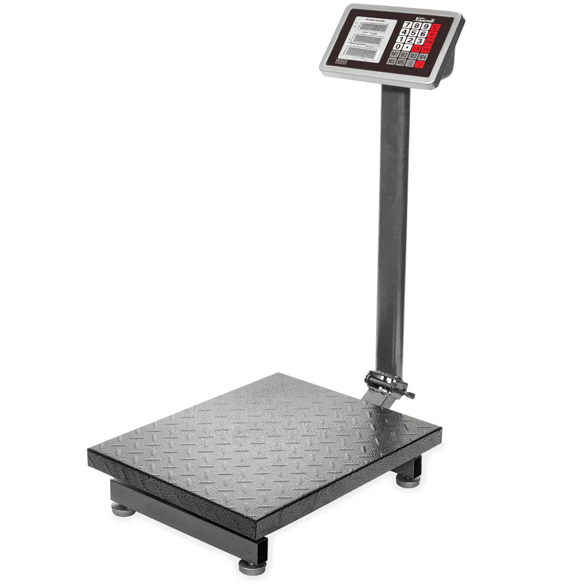 XtremepowerUS Industrial Heavy-Duty Digital LCD Display Floor Platform Scale, 0..05 - 600Lbs Capacity, 110V, for Postal Weighing, Shipping, Mines, Agriculture, Food Industries