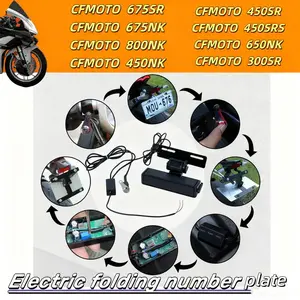 license plate frame with adjustable automaticFolding Licsuitable for  for CFMOTO 675SR 450SR 800NK  Number Plate Holder with