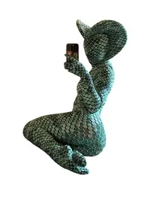 Green pixel Cobra Costume, Snake Print Catsuit, Serpent Cosplay, Contortionist Outfit, Dance Unitard, Headdress, Custom Made