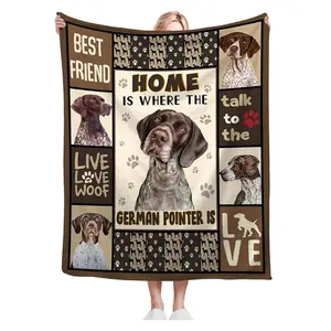 German Shorthaired Pointer Gifts & Decor: Cute Dog Throw Blanket - Soft, Warm, Cozy Flannel for Couch, Sofa, Bed - 50"x40"