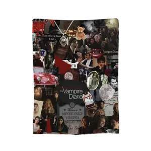 1 piece Winter styles Edition Vampire Diaries themed extra soft flannel plush blanket, multi-purpose, suitable for sofa beds, travel, and office use, 40 inches x 30 inches