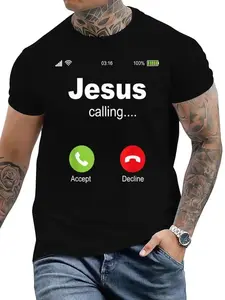 Christian Bible Church T-Shirt, Jesus Call Design, Comfortable Fitted Casual Unisex Tee, Perfect Gift for Faith Events, Summer Long Sleeve Knit Fabric