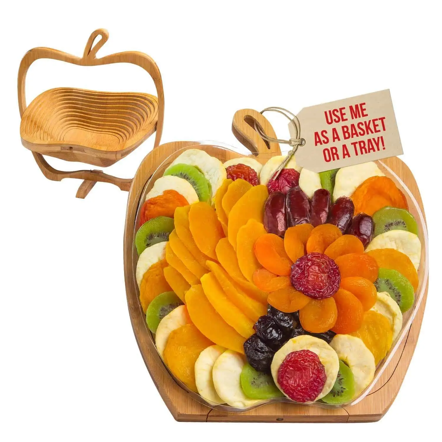 Dried Fruity Natural Nuts Gift Basket - Healthy Gourmet Snack Box - Holiday Kitchen Food Tray - Easter Basket Stuffers for Dad - Birthday Gifting Tray
