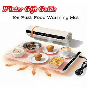 [ Winter Gift Guide ] Food Warming Mat Tray with 10s Heating, 3 Temp Settings & Easy to Wash Kitchen Hacks Multifunctional Cooker Utensils Kitchen