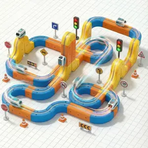 3D DIY Magnetic Gravity-Defying Magic Rail Train Car Track  Set for Kids - Electric Train Wall & Ceiling Climbing,  STEM Educational Building Toy, 74/90/180 PCS - Perfect Birthday & Holiday Gift Ages 3 4 5 6 7 8 9 10 11 12 Years Old