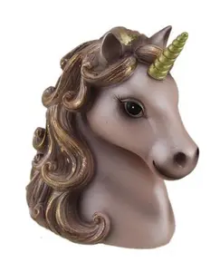 Beautiful Light Pink Unicorn Coin Bank With Hand Painted Gold Accents