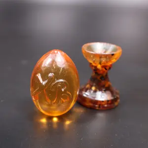 Christ is Risen Baltic Amber Egg Figurine - Religious Decor, Made in USA, Gift-Ready with Box, KIZIMA®