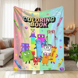 Numberblocks Numberblocks Flanel Blanket， Colorful Geometric Characters Print， Soft Cozy Warm & Lightweight， Perfect for Home Decor， Kids Playroom & Gift Idea