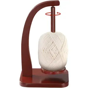 Yarn Holder Spinner for Crocheting and Knitting, Wooden Yarn Winder with Magnetic Rotation & Anti-Slip Pads, Crochet Accessories for Yarn Storage, Yarn Holder Gift for Knitting Lovers