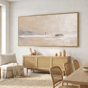 [sale off up to 40%] [Frame Canvas] Minimalist Jesus Disciples Sea Galilee Canvas Art, Neutral Biblical Artwork, Modern Religious Wall Decor