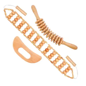 3PCS Wood Therapy Massage Tools, Lymphatic Drainage & Body Sculpting Wooden Massager, Maderoterapia Anti-Cellulite Tool for Deep Tissue Massage, Pain Relief & Muscle Recovery