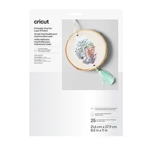 Cricut 8.5" x 11" White Printable Vinyl Sheets 25 Count