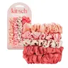 Cherry Blossom Ruched Satin Scrunchies 5pc Set