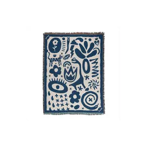 Blue Doodles Throw