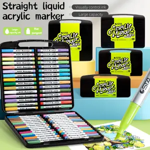 High-Quality Large Capacity Acrylic Markers, 24/36/48/60 Colors, Stackable, Non-Bleeding Ink, Water-Based Paint Pens for Artists, Artist Supplies