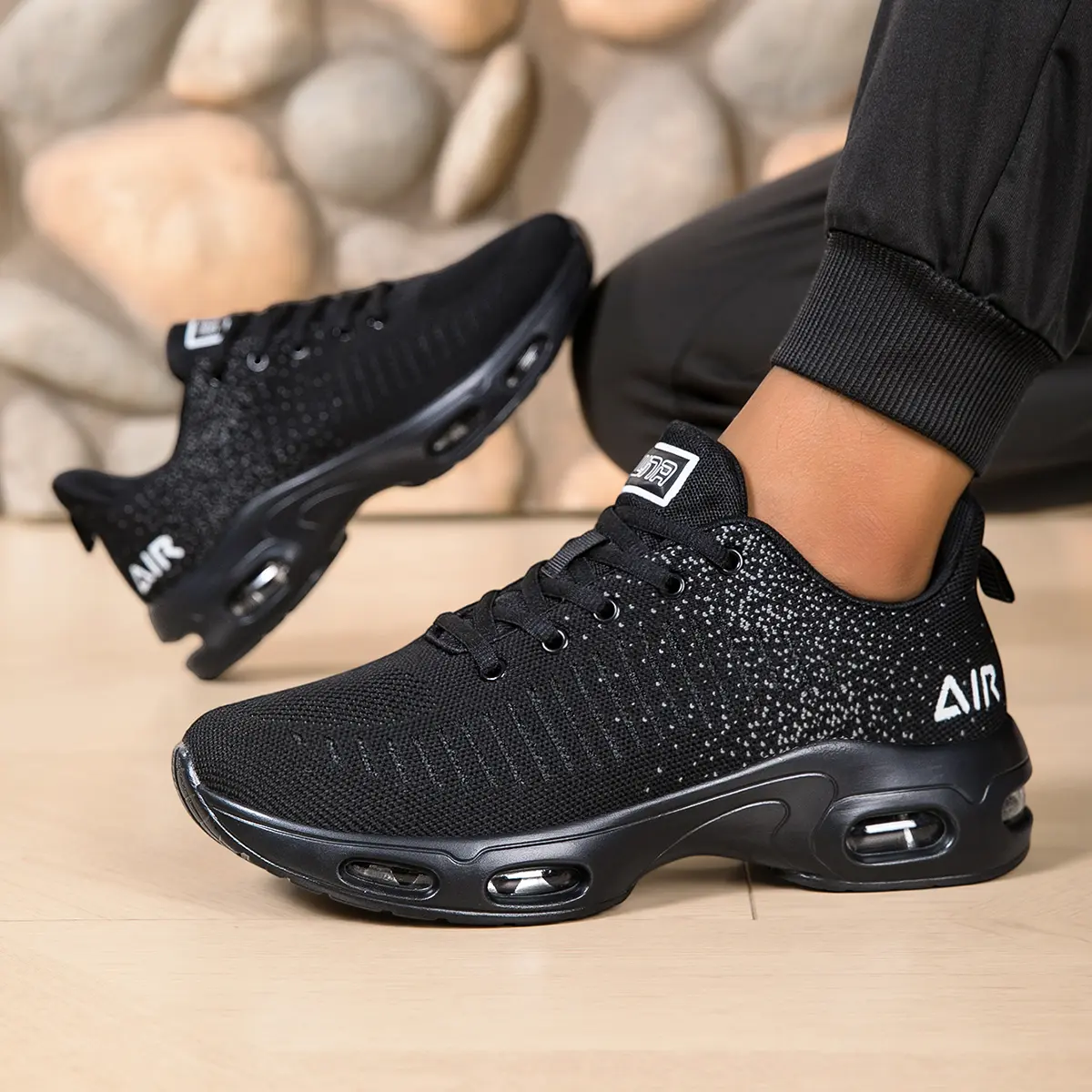 Men's Air Cushion Running Athletic Shoes - Non-Slip, Fashionable Footwear for Gym Jogging, Fitness Walking