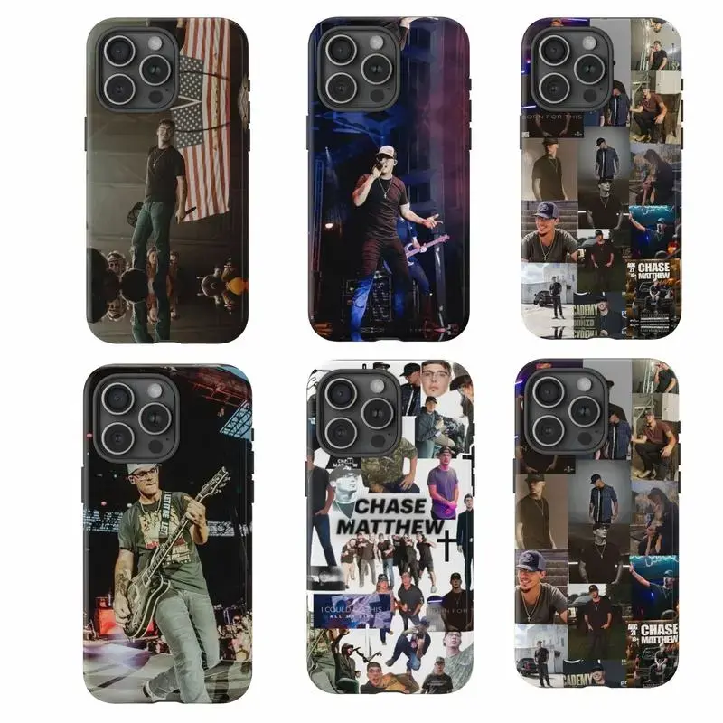 Country Music Singer Perfect Fan Gift Chase Matthew Inspired Art Tough Phone Case. Rustic Western Musical Aesthetic Rugged Shockproof Protective Cover For iPhone 17 Pro Max 16 Air 15 14 13 12 11.