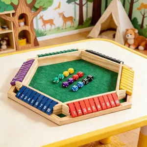 Wooden Board Game, 1 Box 6 Players DiceGame, Classic Wooden Board Game, FamilyGame, Developing Skills Game