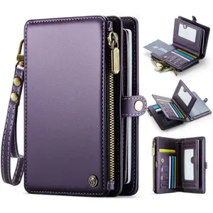 Maggie Bag Purple Compact Classic Wallet for Women & Men Cowhide Material D-buckle Card Holder Elegant All-match Short Wallet for Daily Use