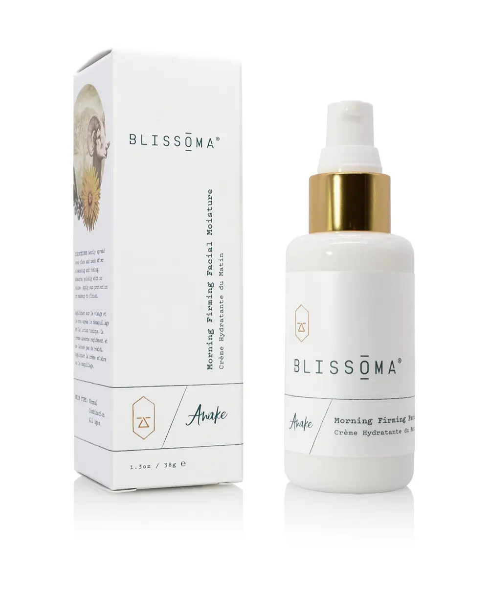 Blissoma Awake Morning Firming Facial Moisture - Organic Aloe, Herbs, Raspberry and Cranberry Seed oils for Clear, Vibrant, Resilient Skin