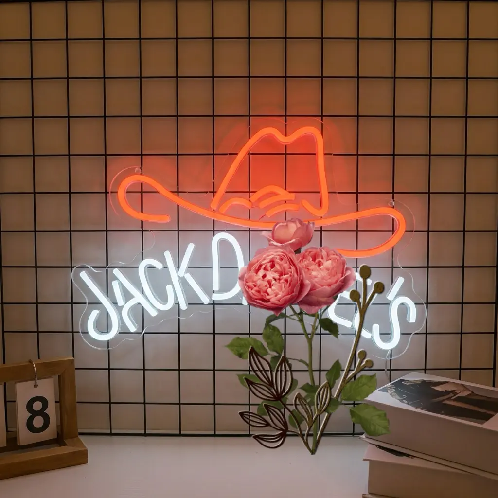 Jack Neon Sign Whiskey Neon Lights for Bedroom Home Business Club Pub Neon Bar Sign for Man Cave Light up Sign for Wall Decor Gift summervibes-Father's Day