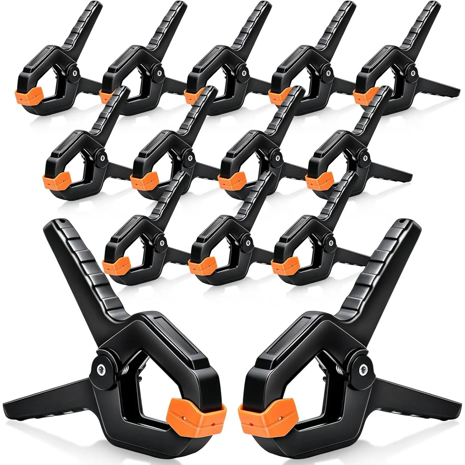 14 Pack Plastic Spring Clamps, 3.5 inch Heavy Duty Clips Spring Clip, Backdrop Clips,  Clamps for Backdrop Stand, Crafts, Tarp, Balloon Arch Clip for Woodworking, , Photography Black