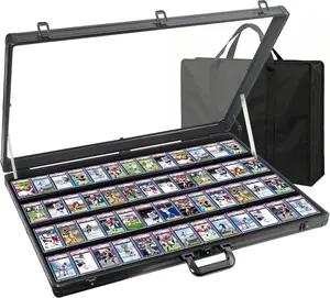 Large Aluminum Trade Show Display Case with Lock for Trading Cards, Sports Cards & Collectibles - 34x22 Tabletop Portable Showcase for Vendors, Conventions, Jewelry & Retail Events