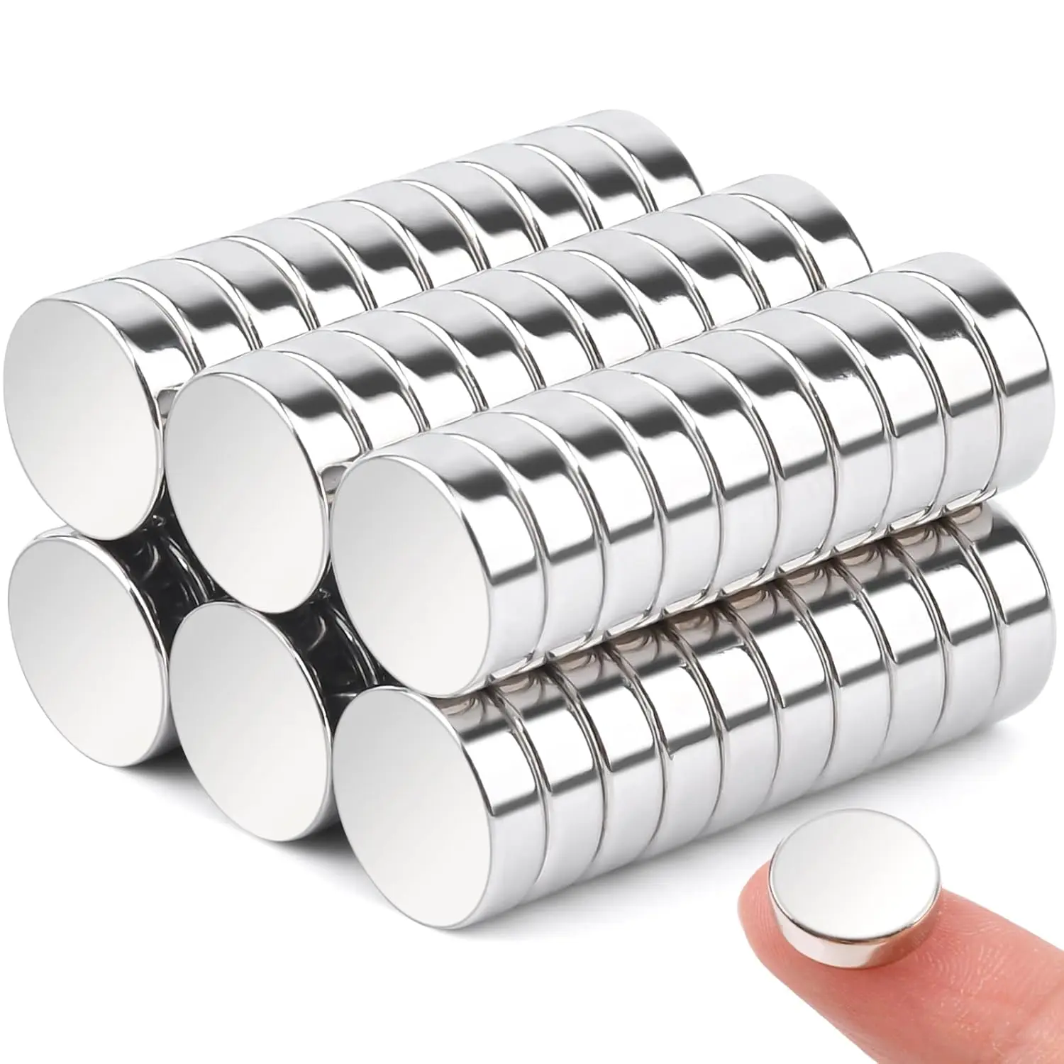 60Pack Neodymium Strong Magnets, 10x3 Small Round Magnets Strong,Rare Earth Magnets Heavy Duty Round Disc Magnets for Industrial, Whiteboard, Kitchen Cabinet,Tools Strorage