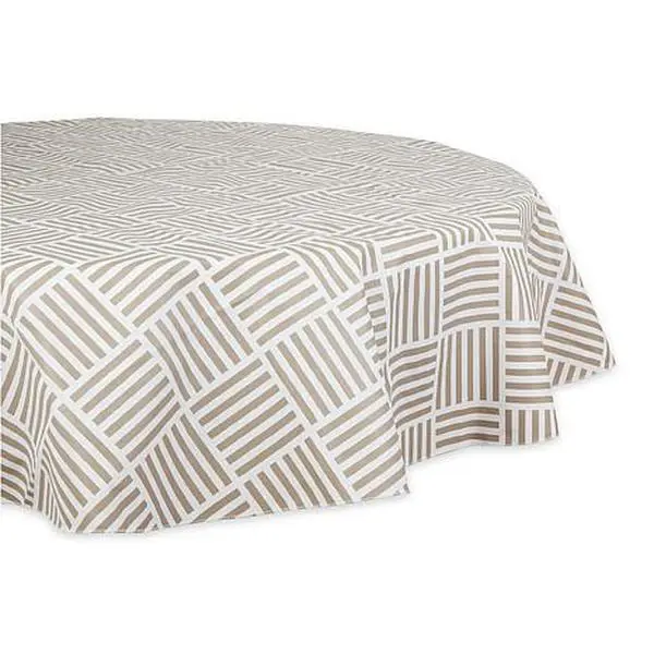 Design Imports Grid Vinyl Tablecloth - 70" Round Design Imports Grid Vinyl Tablecloth - 70" Round