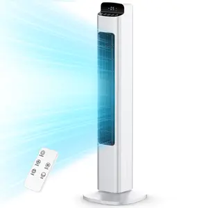 COWSAR Tower Fan，Quiet Electric Oscillating Fan，3-Speed Wind Mode 12H Time Settings，Remote Control Bladeless Floor Fan，Office/Bedroom，for home with Children/Pets/Elders.