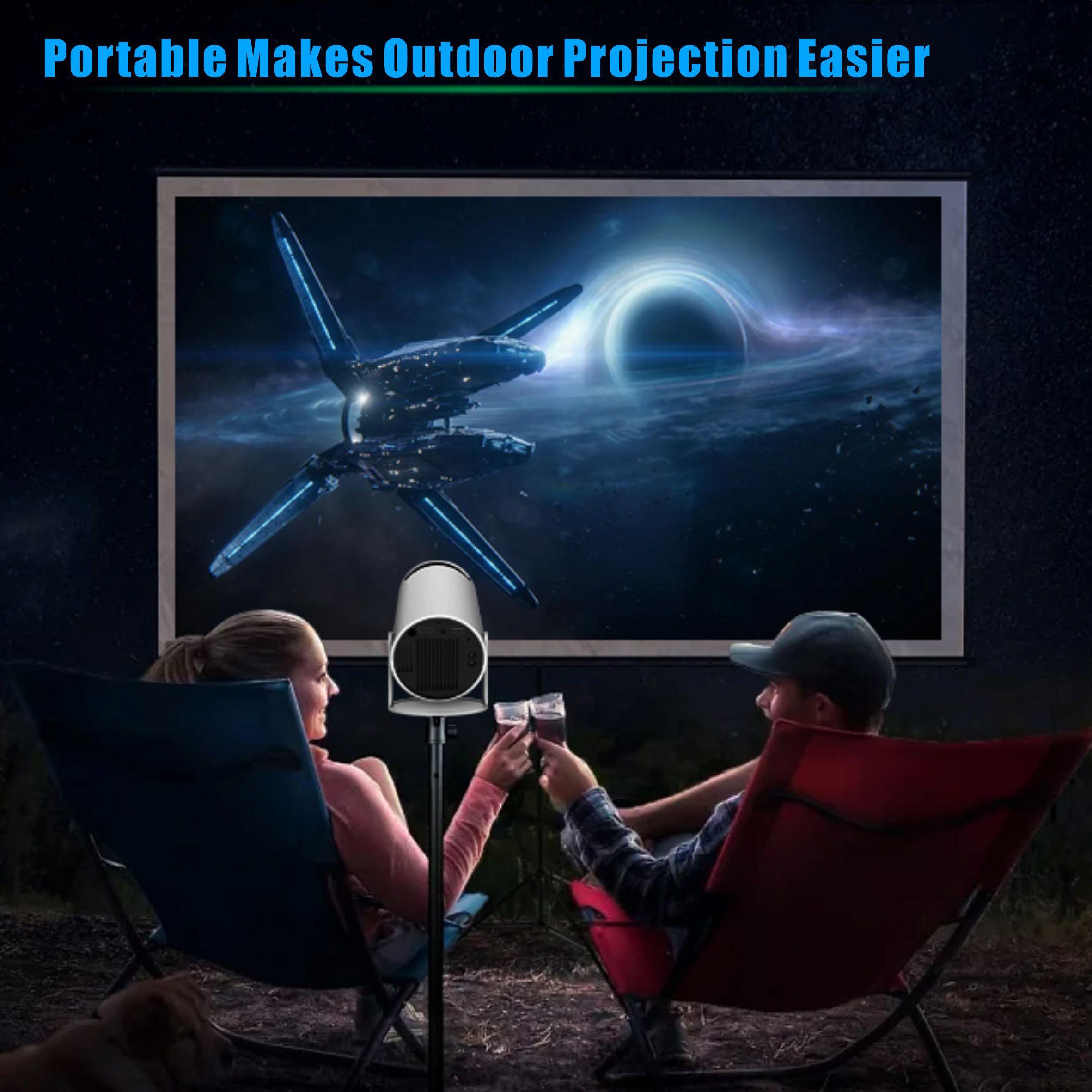 Portable Projector, Auto Keystone Correction Mini Projector, 4K/ 200 ANSI Smart Projector with 2.4/5G WiFi, BT 5.0, 130 Inch Screen, 180 Degree Flip,for Valentine’s Day Gift