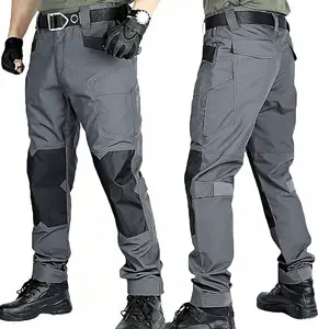 Summer men’s tactical cargo pants — lightweight casual trousers for hiking, travel, mountaineering, fishing, outdoor work (no belt); minimalist long pants