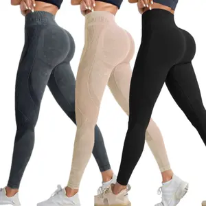 Women's High Waisted Yoga Leggings - Solid, High Stretch Seamless, Tummy Control, Side Rib Design Workout Bottoms, All Seasons Training Leggings Pants for Indoor & Outdoor Gym Use