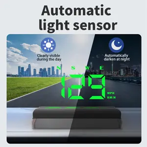 Universal W2 GPS HUD Head Up Display Digital Speedometer Projector MPH KMH Big Font Speed Meter Displayer Auto Electronic Part