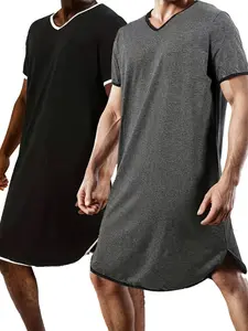 Men's Sleepwear Set Loungewear, Spring Summer Short Sleeve Round Neck Loose Fit Breathable Soft Fabric Comfortable Home Wear