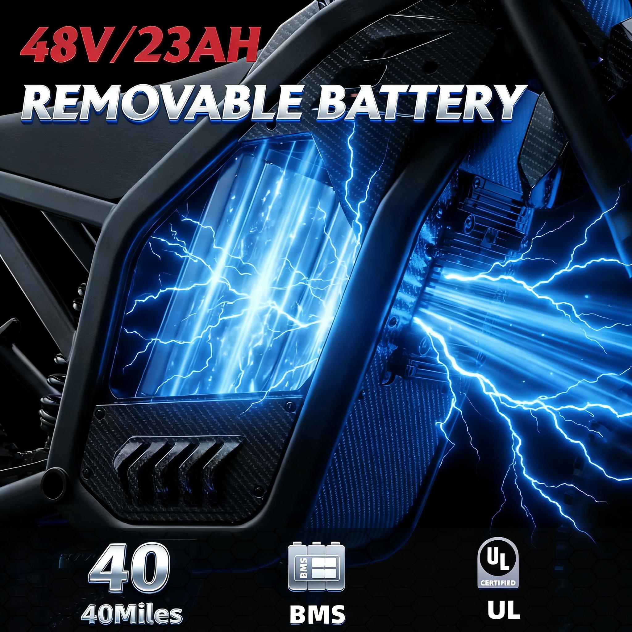 ABKDO 4000W Peak Electric Bicycle with Front Suspension 48V 23AH Battery 14" Inch Tires 45 MPH Speed 40 Miles Range for Snow Mountain Road Riding