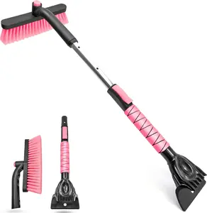 33 Inch Snow Brush and Ice Scraper for  Windshield, Extendable Snow Scraper and Brush with  Grip for  SUV  Window -