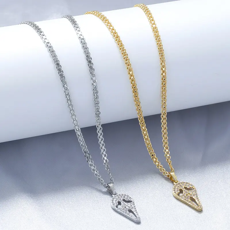 Rose Ghost Face Necklace for Women - Perfect for Halloween