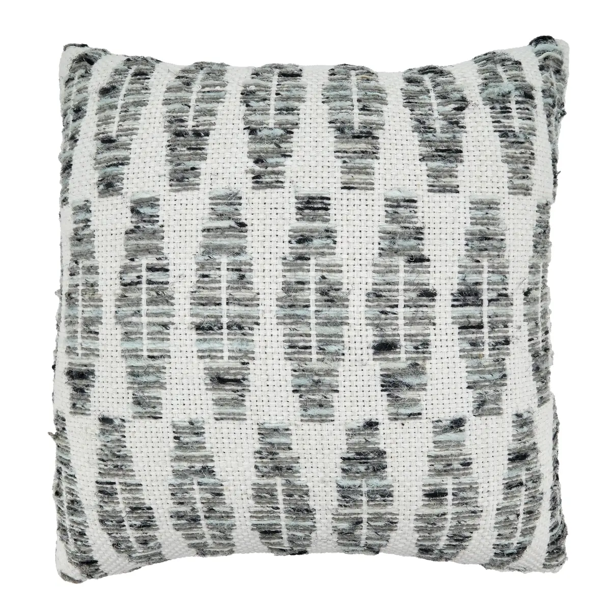 SARO 3159.GY20SP 20 in. Square Poly Filling Throw Pillow with Grey Diamond Design