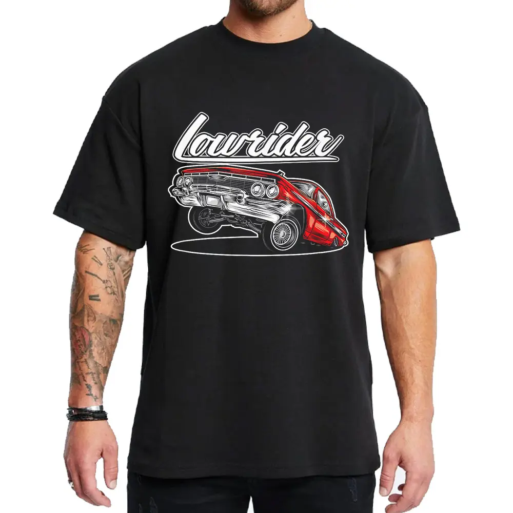 Chicano Clothing Lowrider Red Chicana Gangster Cholo Outfit Cotton Menswear Casual Streetwear Hoodie Unisex Loose Fit Medium-heavy 100% Cotton True to Size 25124