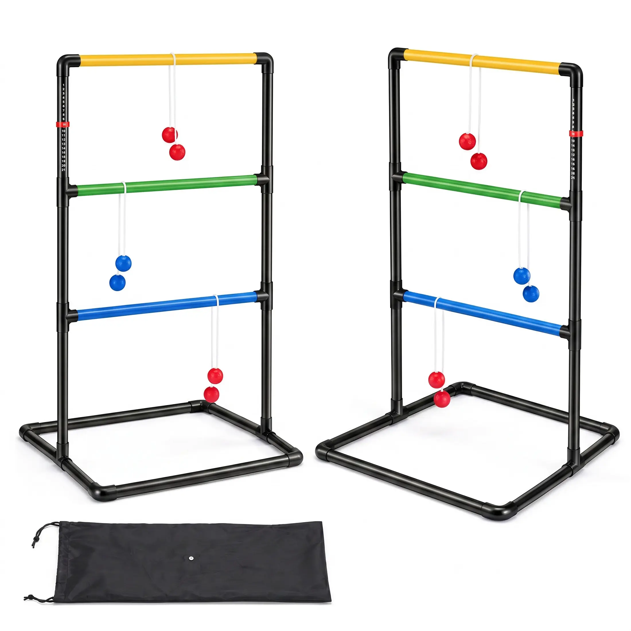 Ladder Toss Game, Ladderball Golf Set with Tossing Balls, Ladder Ball Games for Outdoor Lawn, Yard & Backyard for Family, Adults & Kids, Complete with 6 Bolas, Score Trackers & Carry Bag