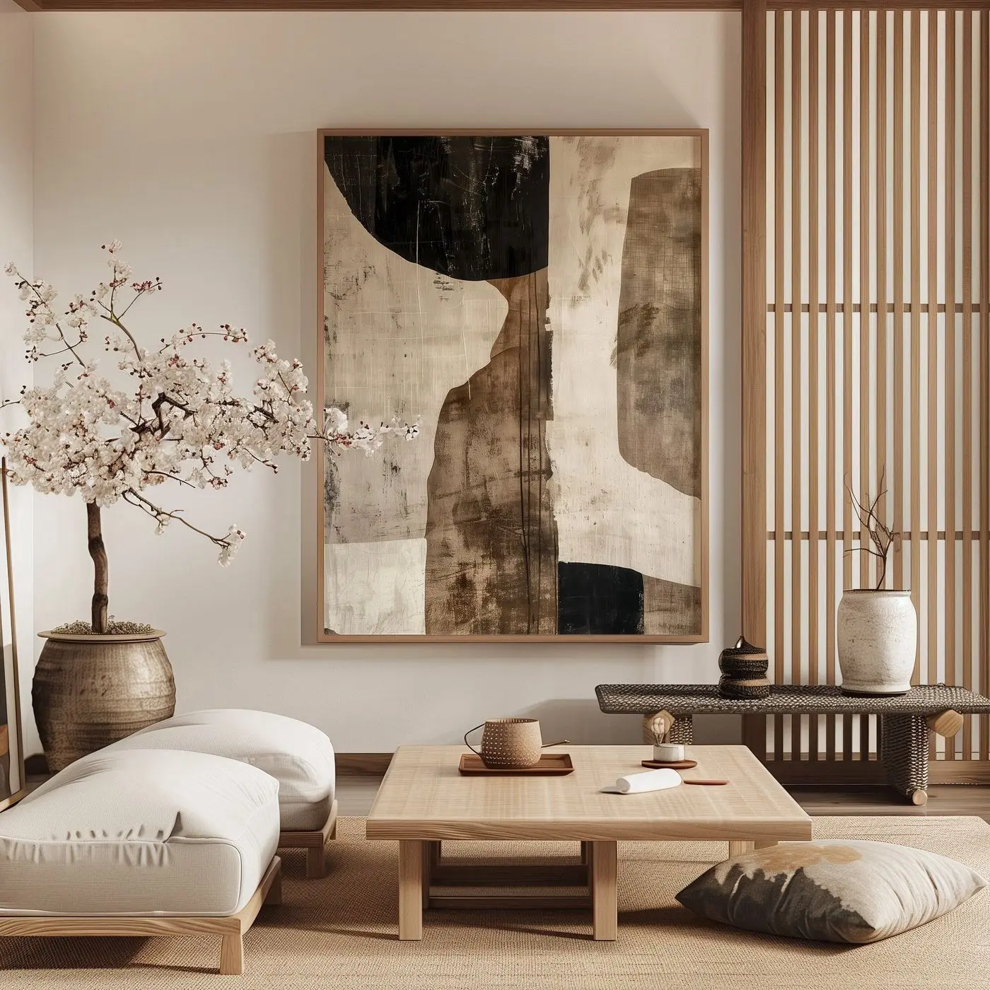 Wabi Sabi Interior Wall Art Japandi design Minimalist Painting Beige Abstract Art Modern Wall Decor Digital Printable Art poster No Frame