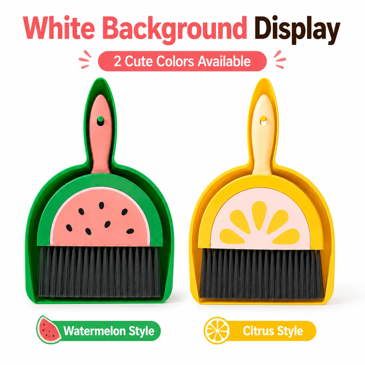 Mini Desktop Broom & Dustpan Set - Lightweight Brush+Pan, Compact Kid-Friendly Crumb Sweeper, Desk/Corners Cleaning Tool, DesTok Tiny Tidying Hack for Students, Office Desks, Desks/Corners