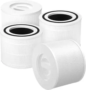 4-Pack Core 300S Replacement Filter Fit for LEVOIT Core 300S and Core 300S Air Purifier Filters, 3-in-1 H13 Grade True HEPA Replacement Filter, Compared to Part # Core 300S-RF, White