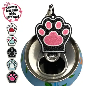 Wankam Multifunctional Tab Opener - Adaptive Assistive Tech for Long Nails & Sore Hands - Eco-Friendly PLA Material - Portable with Keychain - Perfect Mother's Day Gift - Pink Kitty Paw Design