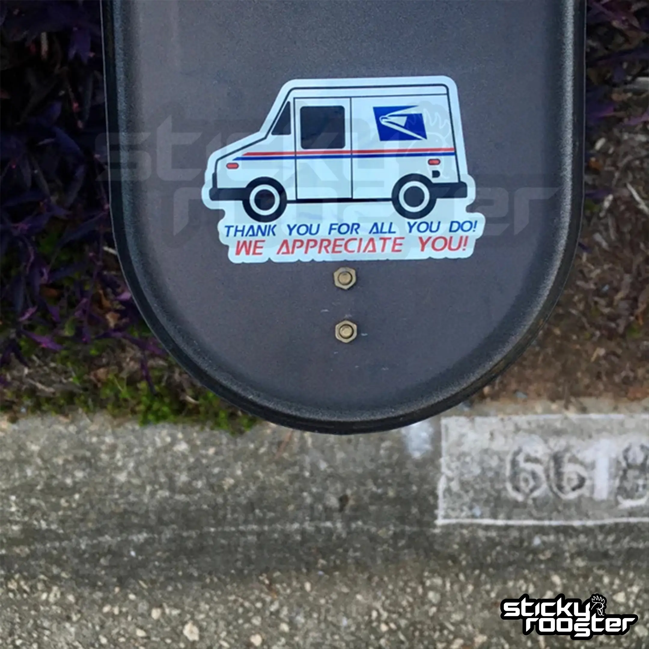 Thank You USPS sticker 4 inches wide - funny weather resistant sticker. Stickers make a great gift!