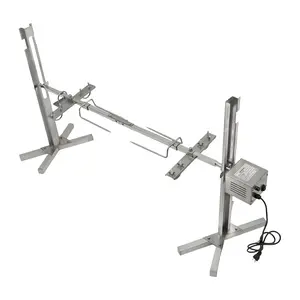 110V Electric Rotisserie Grill Stainless Steel 25W Motor Roasting Stand for Camping Party Wedding BBQ