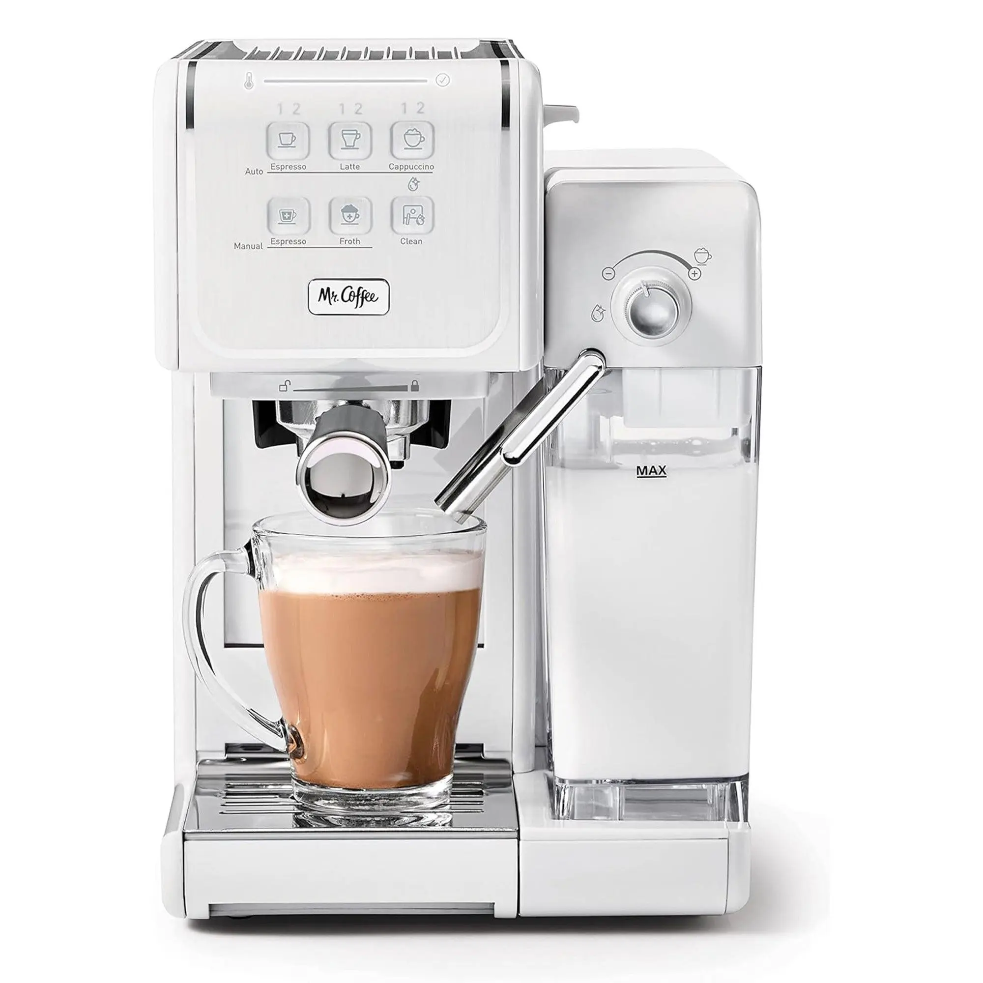 Mr. Coffee One-Touch CoffeeHouse Espresso & Latte Maker with Milk Frother, Grey